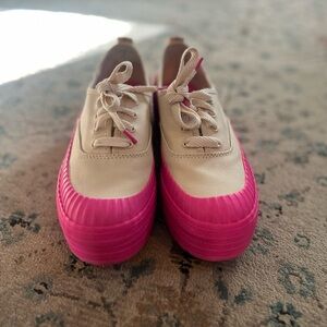 Pink and Cream Women's Sneakers